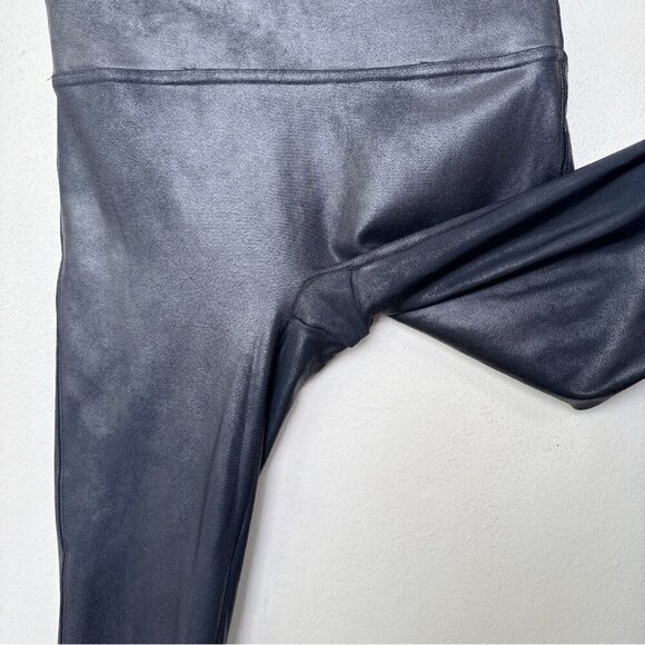 Spanx Womens Small Faux Leather High Rise Shapewear Legging In Black - Picture 8 of 14
